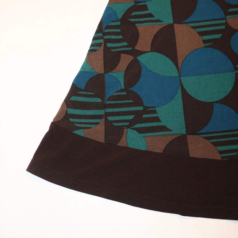 Women's Sandra Darren Aqua/Brown Dress, Size L - Picture 6 of 6